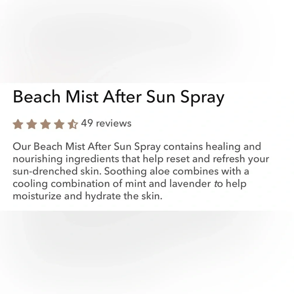 THE LIFESTYLE Los Angeles Beach Mist after sun